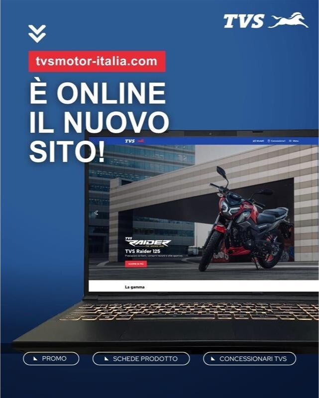 TVS Motor Italia lancia il nuovo sito web: l’intesa perfetta tra innovazione, informazione e stile
