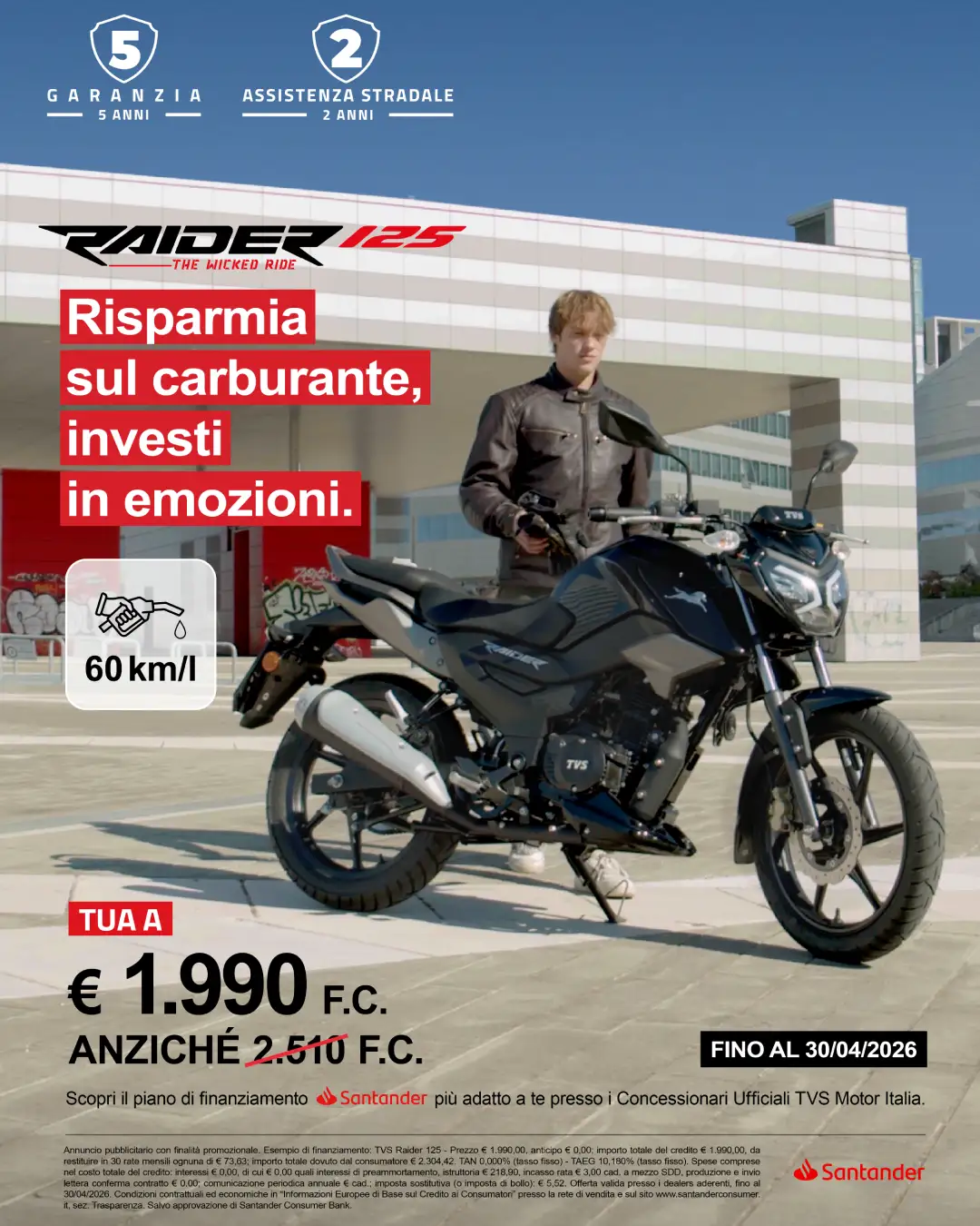 TVS Raider 125: Tua a 1.990€